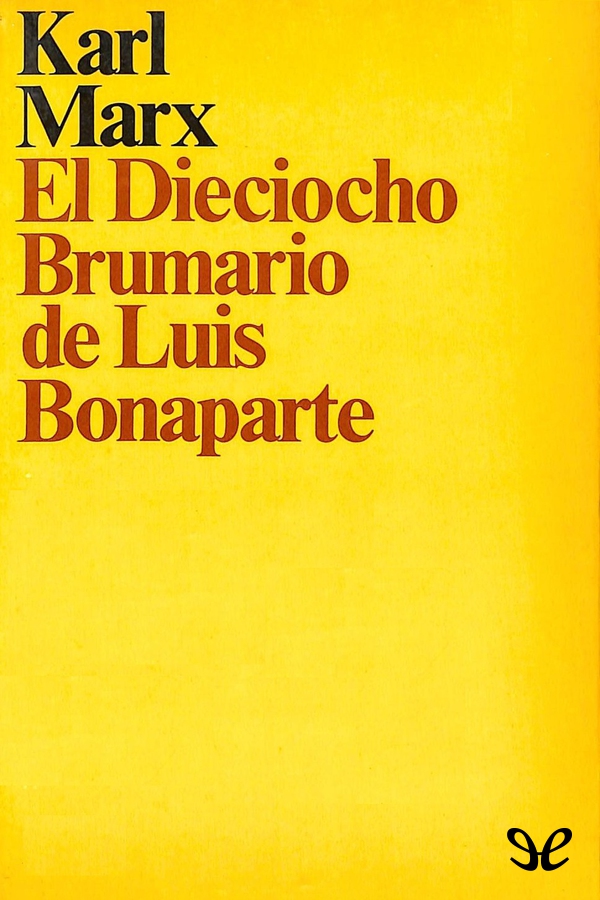 Portada del libro El 18 Brumario de Luis Bonaparte