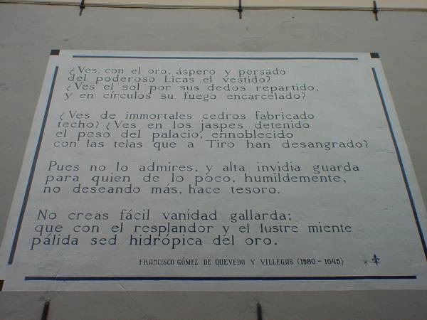 Ves, con el oro. Francisco de Quevedo.