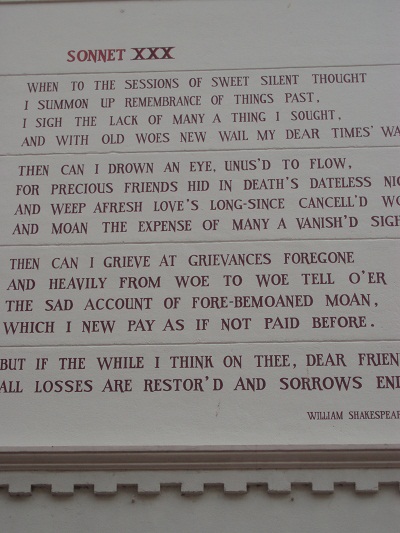 Soneto XXX de William Shakespeare.