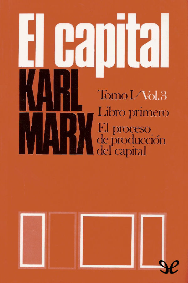 Portada del libro El Capital P Scaron Libro primero Vol 3