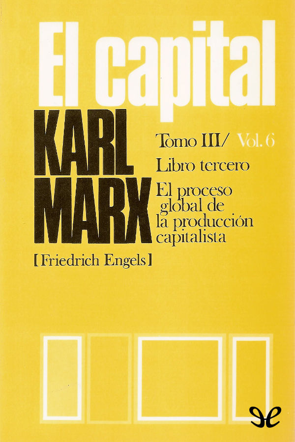 Portada del libro El Capital P Scaron Libro tercero Vol 6