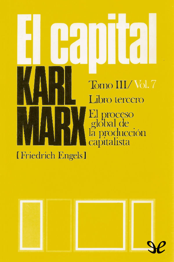 Portada del libro El Capital P Scaron Libro tercero Vol 7