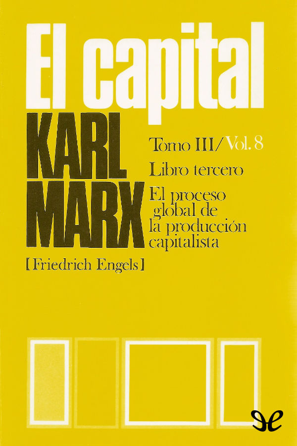 Portada del libro El Capital P Scaron Libro tercero Vol 8