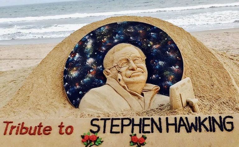 Escultura de arena. Stephen Hawkings