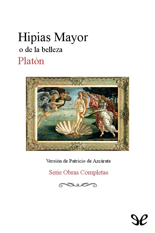 Portada del libro Hipias mayor