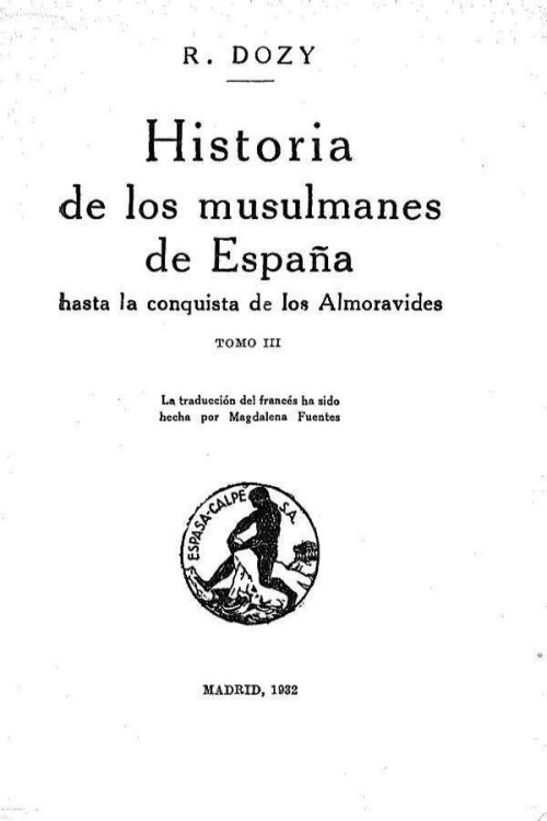 Portada del libro Historia de los musulmanes de Espana III