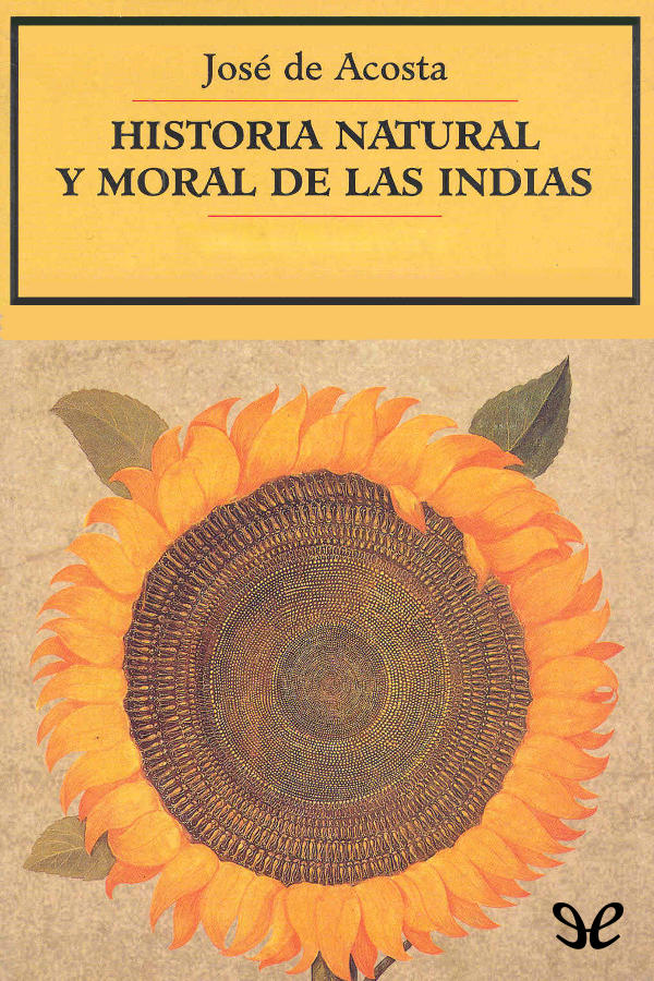 Portada del libro Historia natural y moral de las Indias