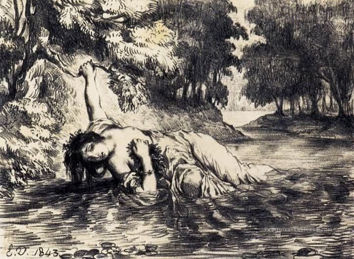 Muerte de Ofelia Eugene Delacroix