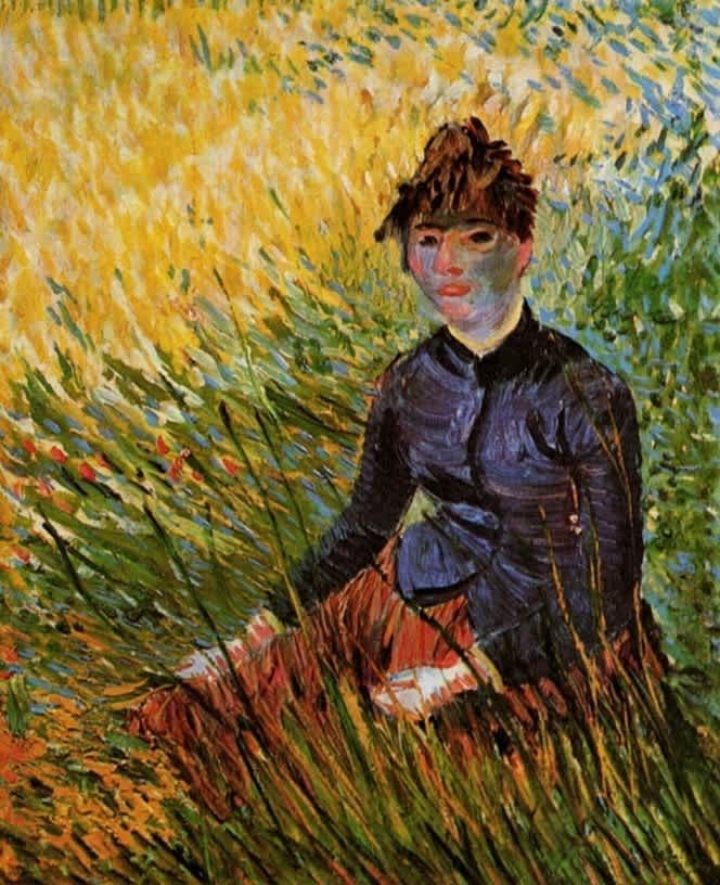 Mujer sentada en la hierba, 1887