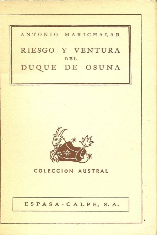 Portada del libro Riesgo y ventura del Duque de Osuna