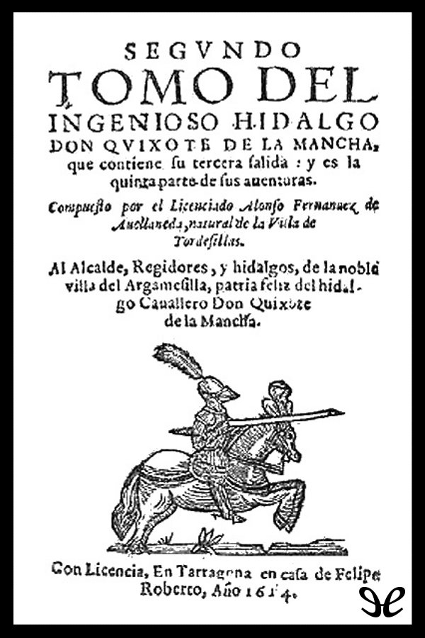 Portada del libro Segundo tomo del ingenioso hidalgo Don Quixote de la Mancha