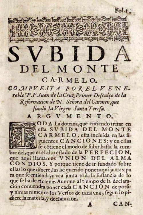 Portada del libro Subida del Monte Carmelo