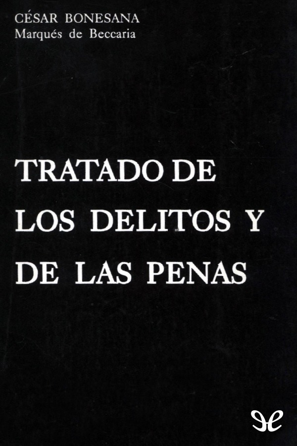 Portada del libro Tratado de los delitos y de las penas